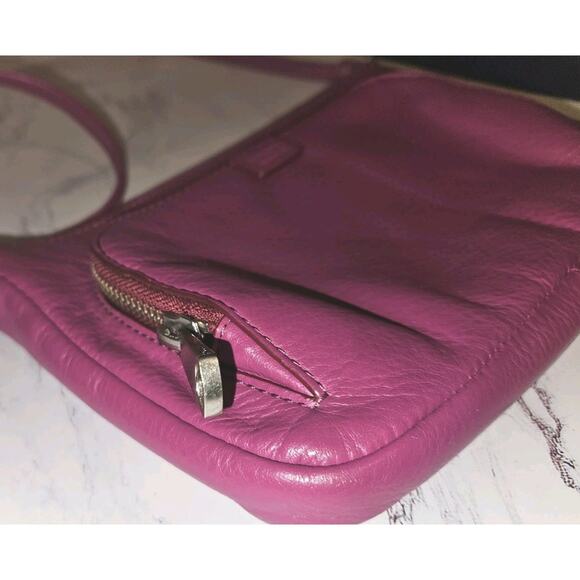 Fossil Fushia Pink Leather Crossbody Handbag 9x5.5 - Picture 5 of 9